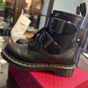 Dr. Martens Black Boots with Yellow Accents